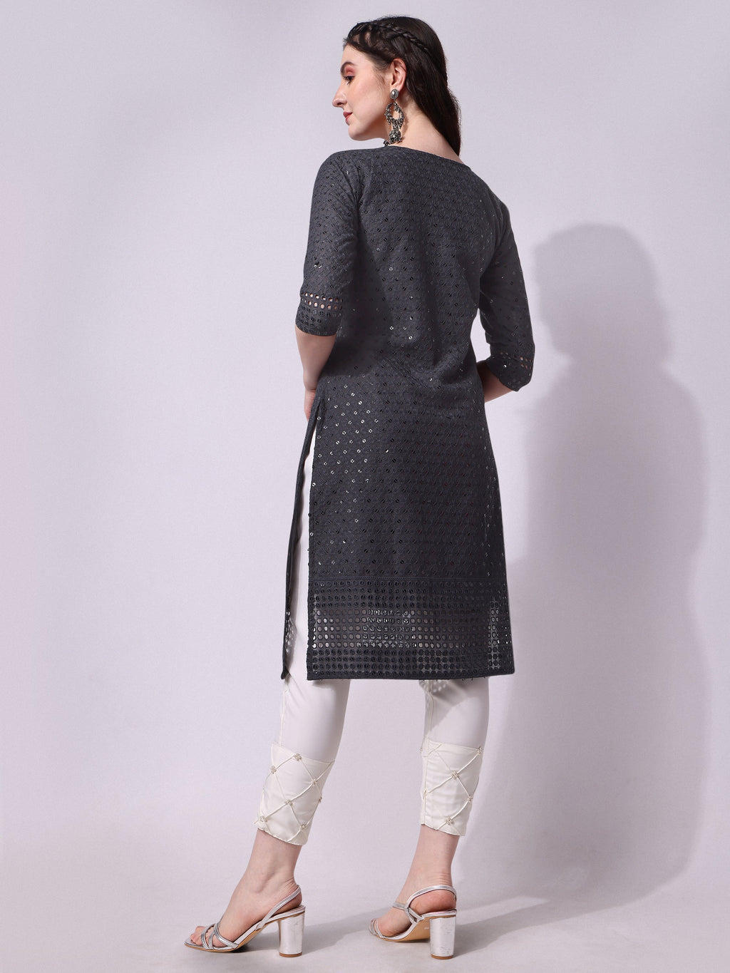 Embroidered Kurta With Pant, Multicolor - Hiral Fashion | Grocsy