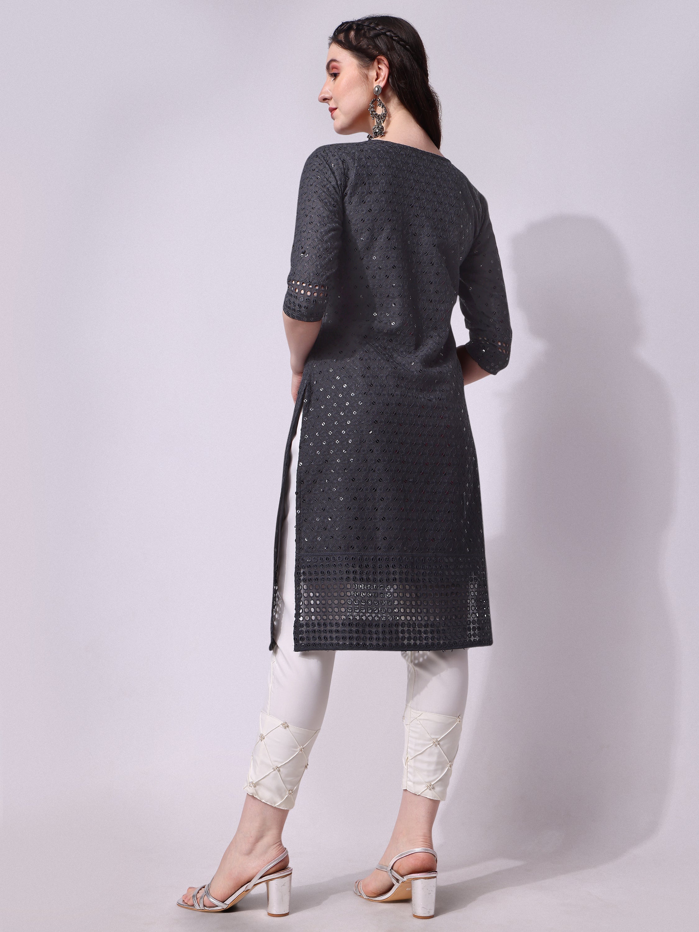 Embroidered Kurta With Pant, Multicolor - Hiral Fashion | Grocsy