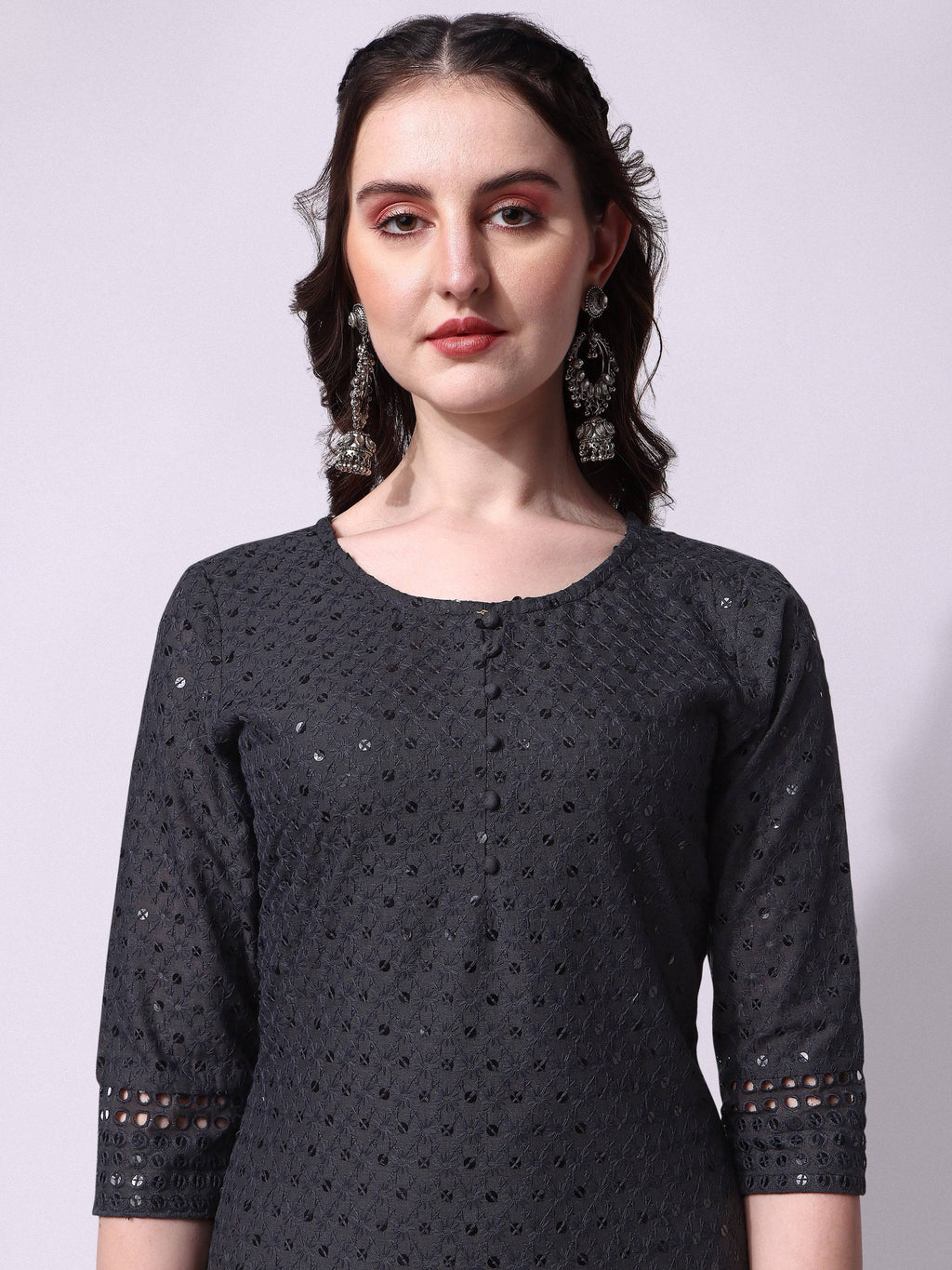 Embroidered Kurta With Pant, Multicolor - Hiral Fashion | Grocsy