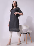 Embroidered Kurta With Pant, Multicolor - Hiral Fashion | Grocsy