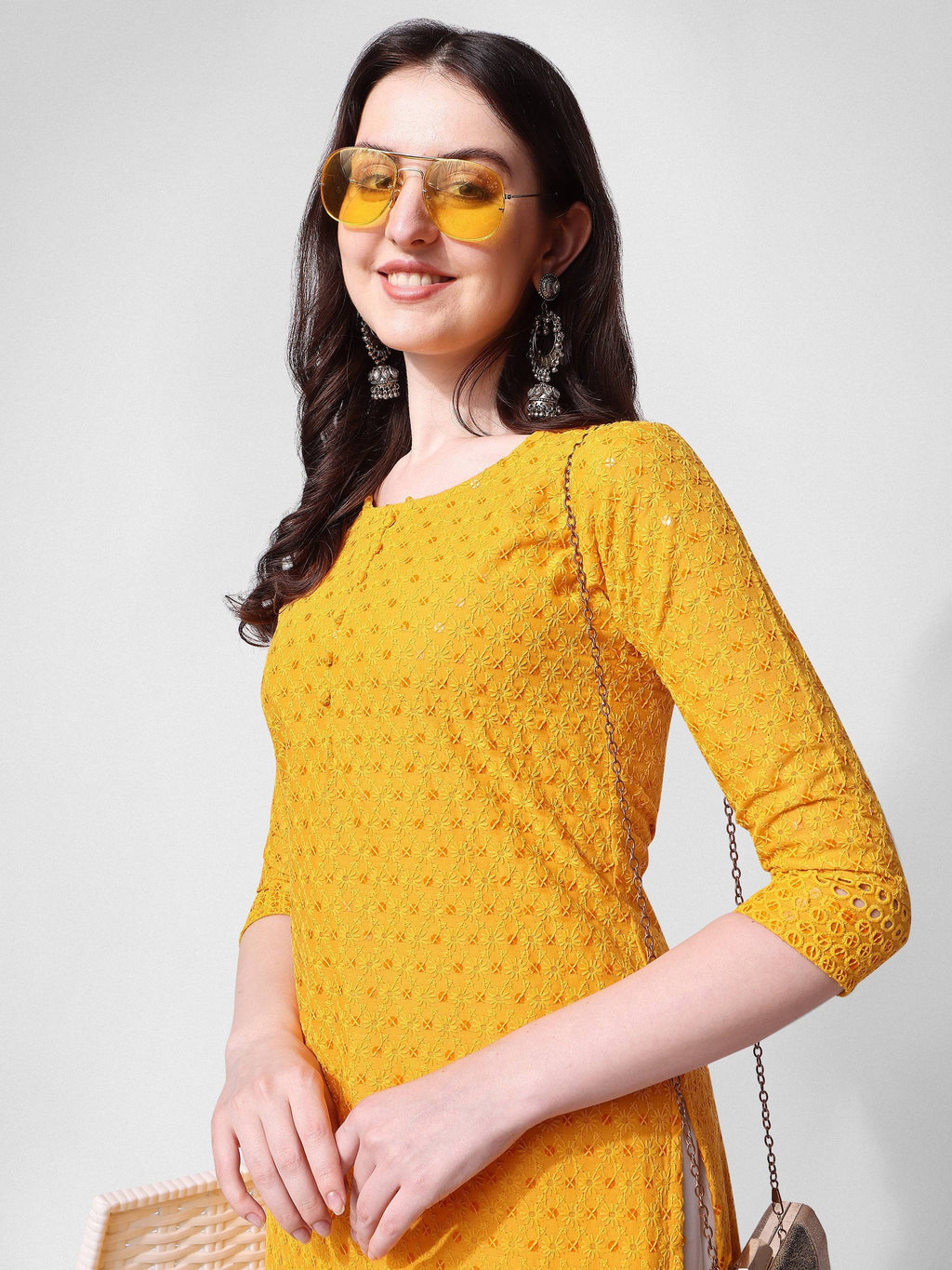 Embroidered Kurta With Pant, Multicolor - Hiral Fashion | Grocsy