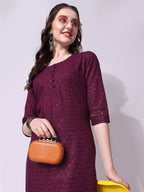 Embroidered Kurta With Pant, Multicolor - Hiral Fashion | Grocsy