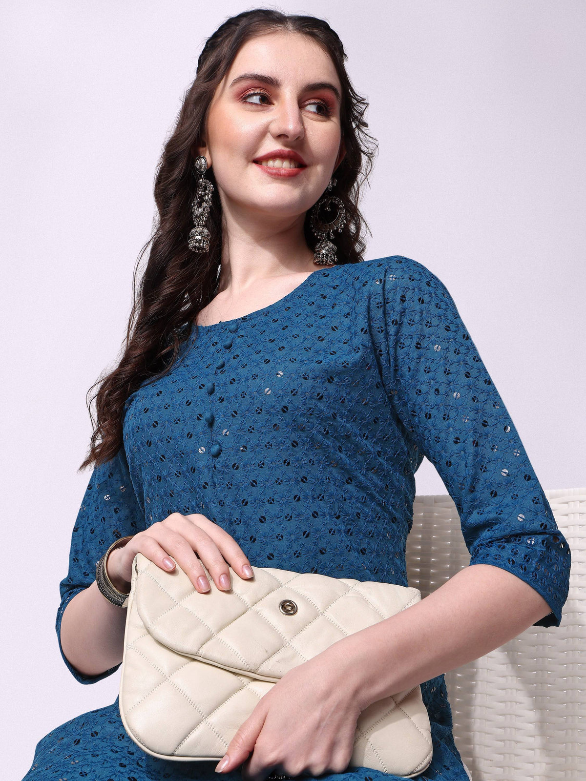 Embroidered Kurta With Pant, Multicolor - Hiral Fashion | Grocsy