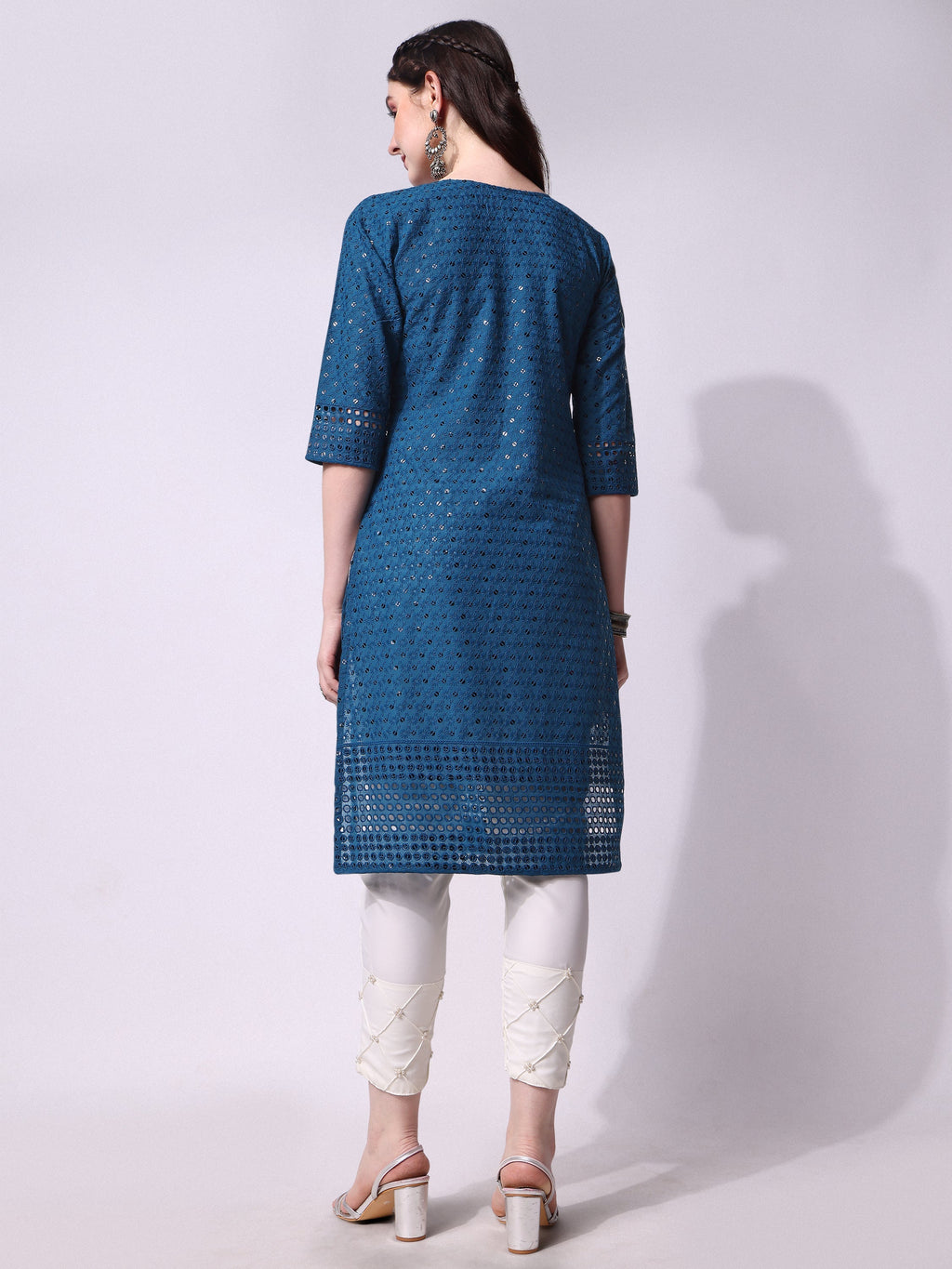 Embroidered Kurta With Pant, Multicolor - Hiral Fashion | Grocsy