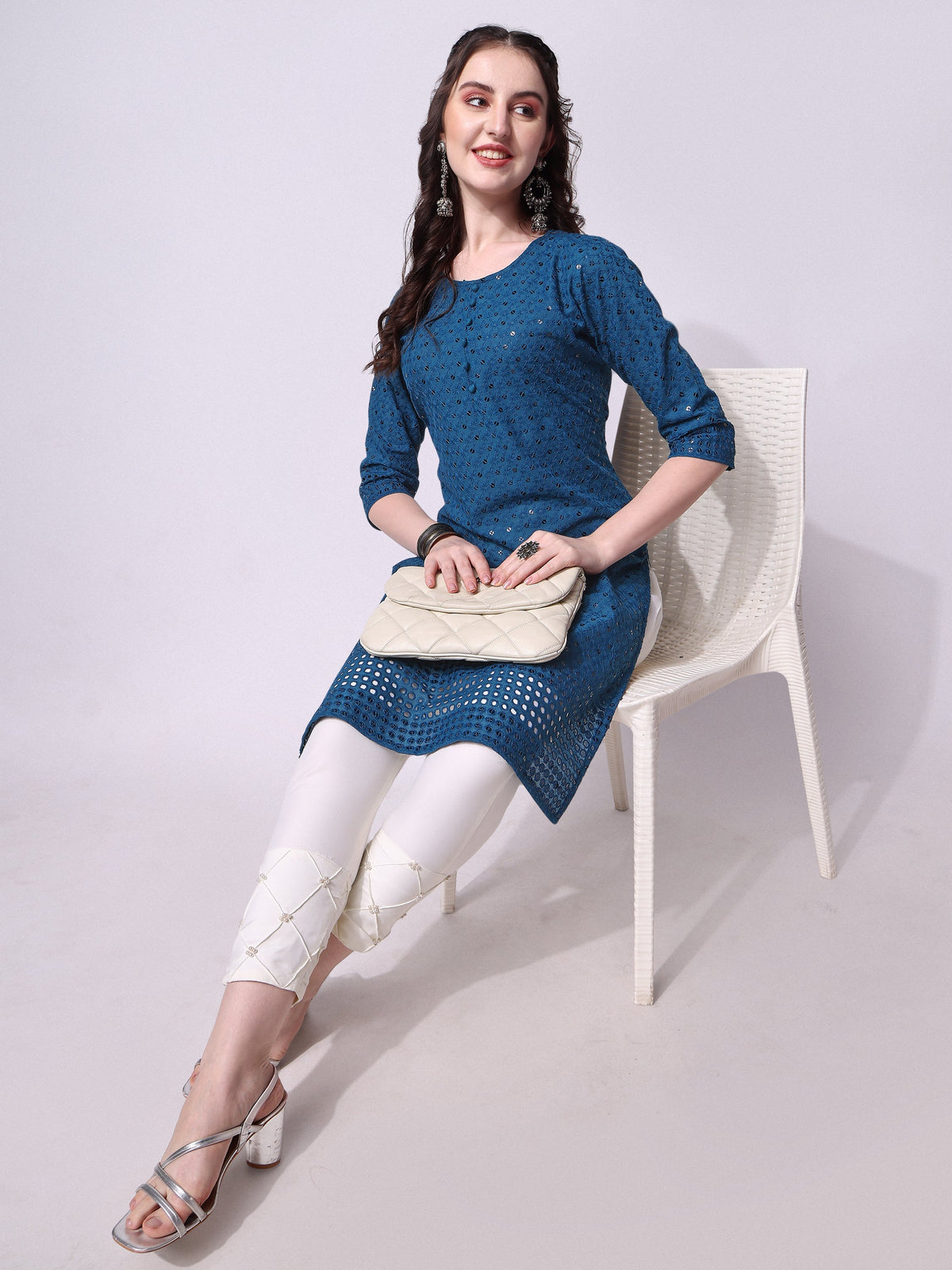 Embroidered Kurta With Pant, Multicolor - Hiral Fashion | Grocsy