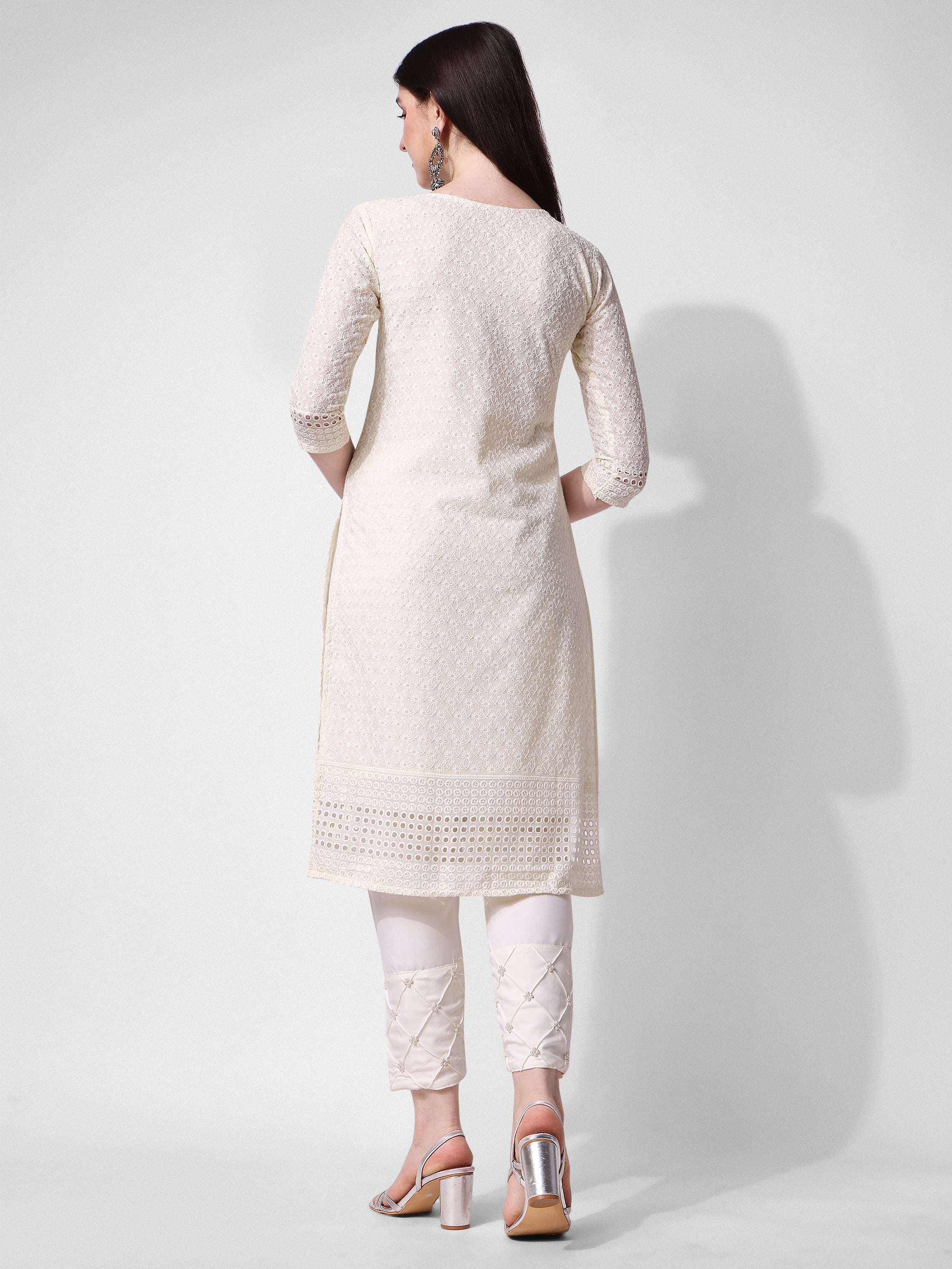 Embroidered Kurta With Pant, Multicolor - Hiral Fashion | Grocsy