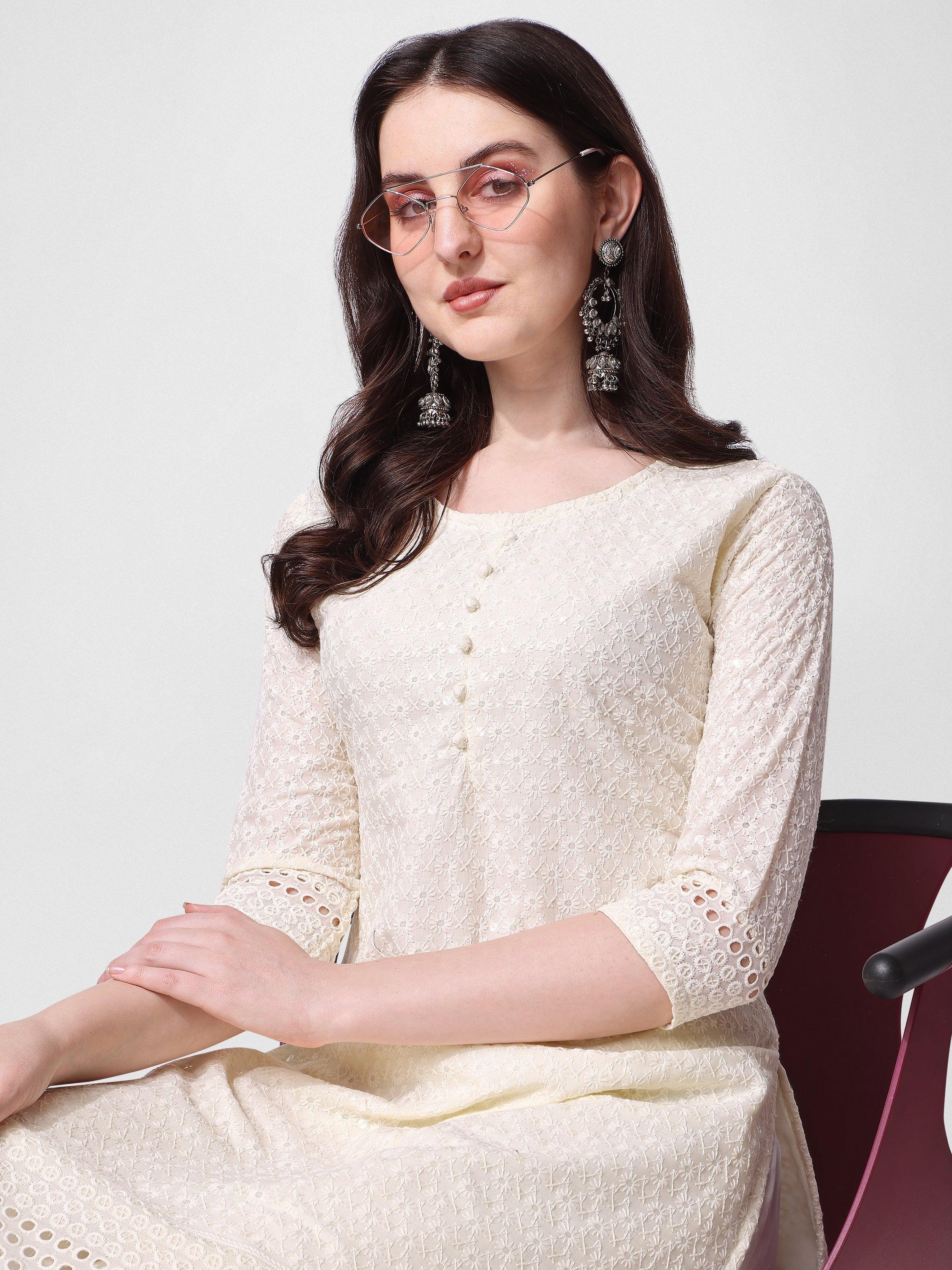 Embroidered Kurta With Pant, Multicolor - Hiral Fashion | Grocsy