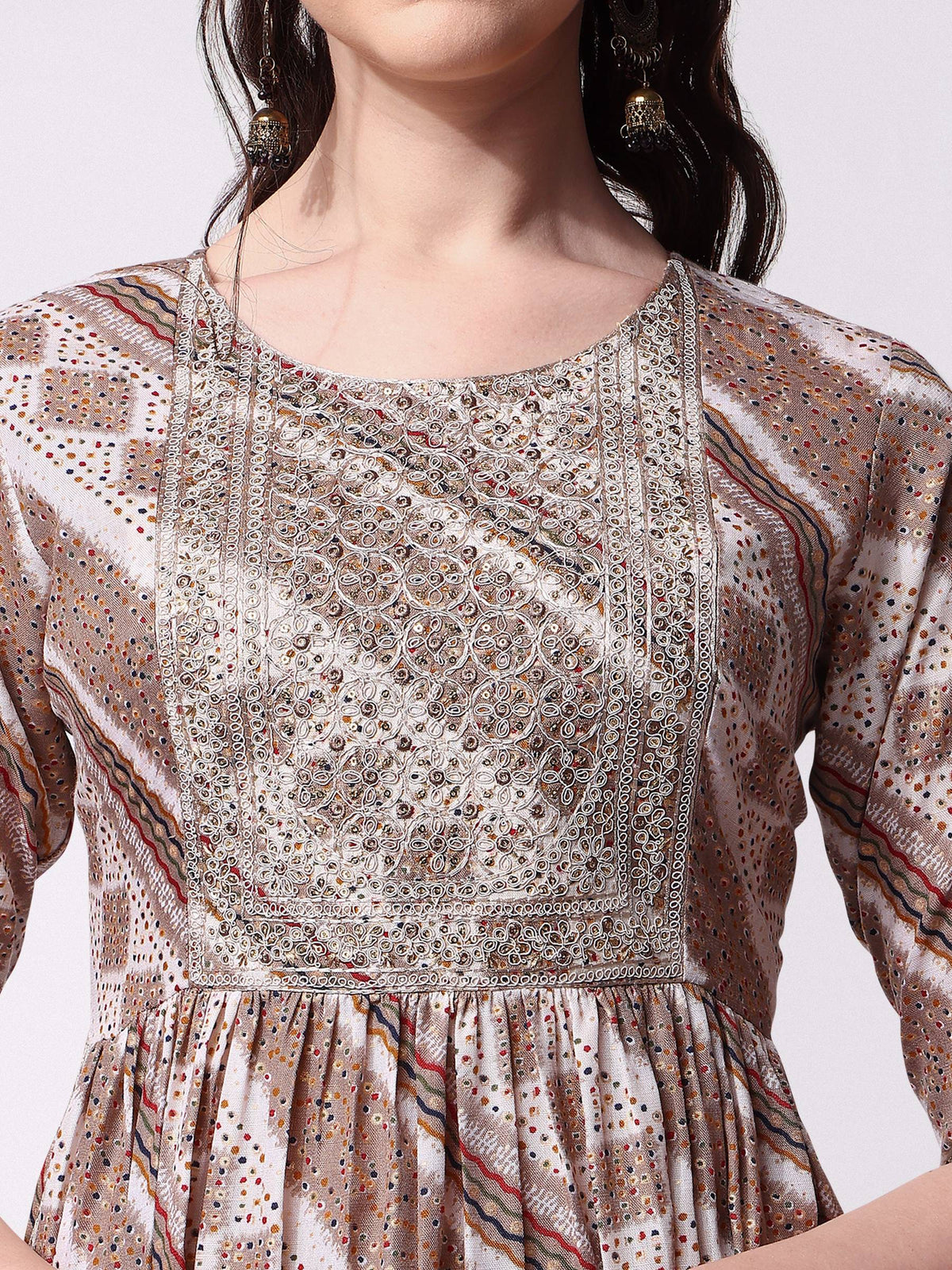 Nayra Cut Embroidered Kurta With Pant And Dupatta Set, Multicolor - Hiral Fashion | Grocsy
