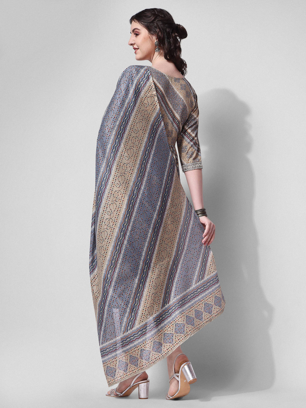 Nayra Cut Embroidered Kurta With Pant And Dupatta Set, Multicolor - Hiral Fashion | Grocsy