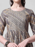 Nayra Cut Embroidered Kurta With Pant And Dupatta Set, Multicolor - Hiral Fashion | Grocsy