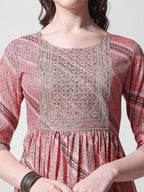 Nayra Cut Embroidered Kurta With Pant And Dupatta Set, Multicolor - Hiral Fashion | Grocsy