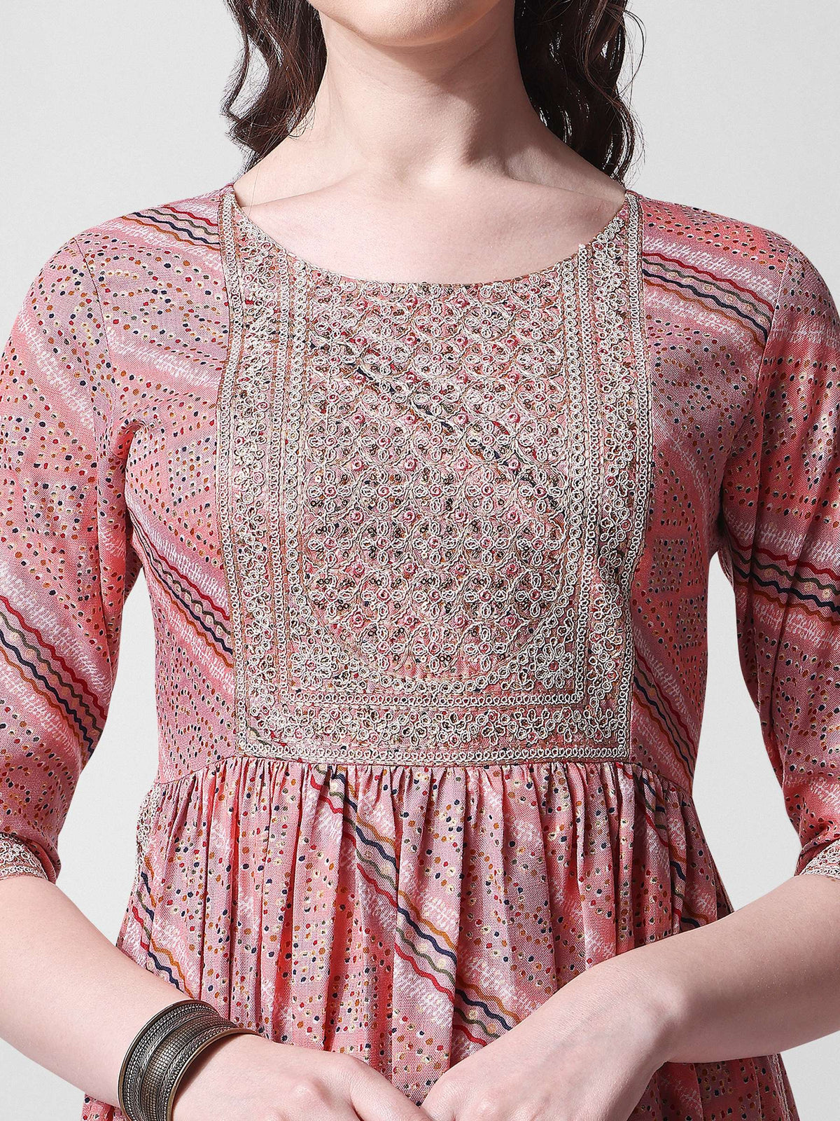 Nayra Cut Embroidered Kurta With Pant And Dupatta Set, Multicolor - Hiral Fashion | Grocsy