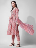 Nayra Cut Embroidered Kurta With Pant And Dupatta Set, Multicolor - Hiral Fashion | Grocsy