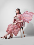Nayra Cut Embroidered Kurta With Pant And Dupatta Set, Multicolor - Hiral Fashion | Grocsy