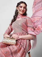 Nayra Cut Embroidered Kurta With Pant And Dupatta Set, Multicolor - Hiral Fashion | Grocsy