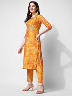 Printed & Embroidered Kurta With Pant & Dupatta Set, Multicolor - Hiral Fashion | Grocsy