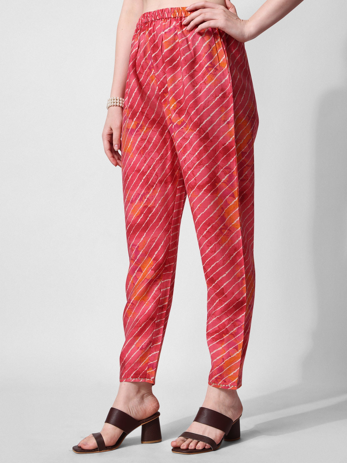 Printed & Embroidered Kurta With Pant & Dupatta Set, Multicolor - Hiral Fashion | Grocsy