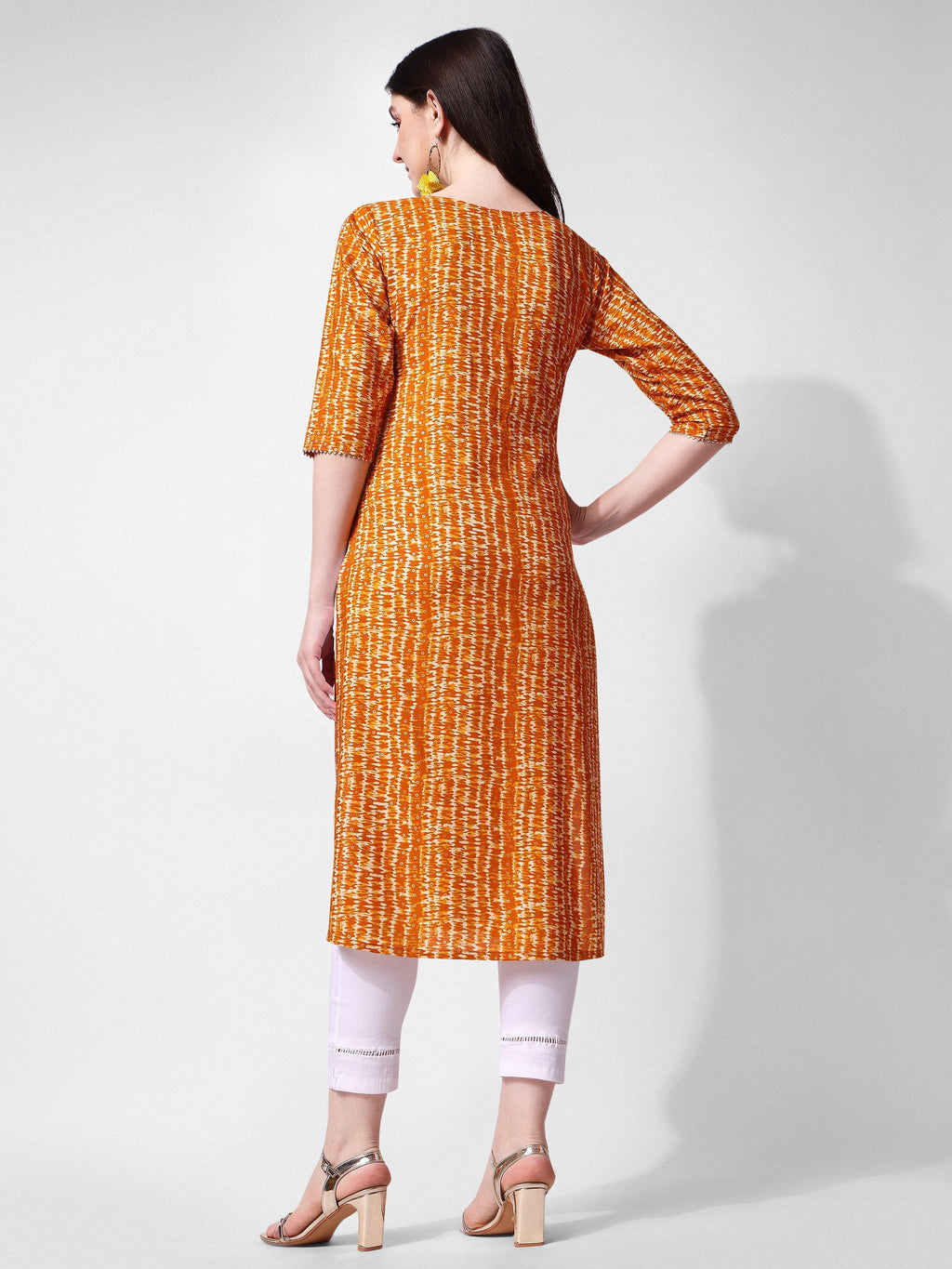 Shibori Printed And Embroidered Kurta, Multicolor - Hiral Fashion | Grocsy