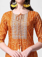 Shibori Printed And Embroidered Kurta, Multicolor - Hiral Fashion | Grocsy