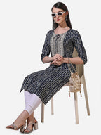Shibori Printed And Embroidered Kurta, Multicolor - Hiral Fashion | Grocsy