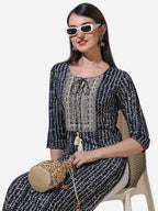 Shibori Printed And Embroidered Kurta, Multicolor - Hiral Fashion | Grocsy