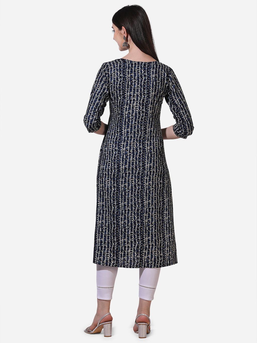 Shibori Printed And Embroidered Kurta, Multicolor - Hiral Fashion | Grocsy