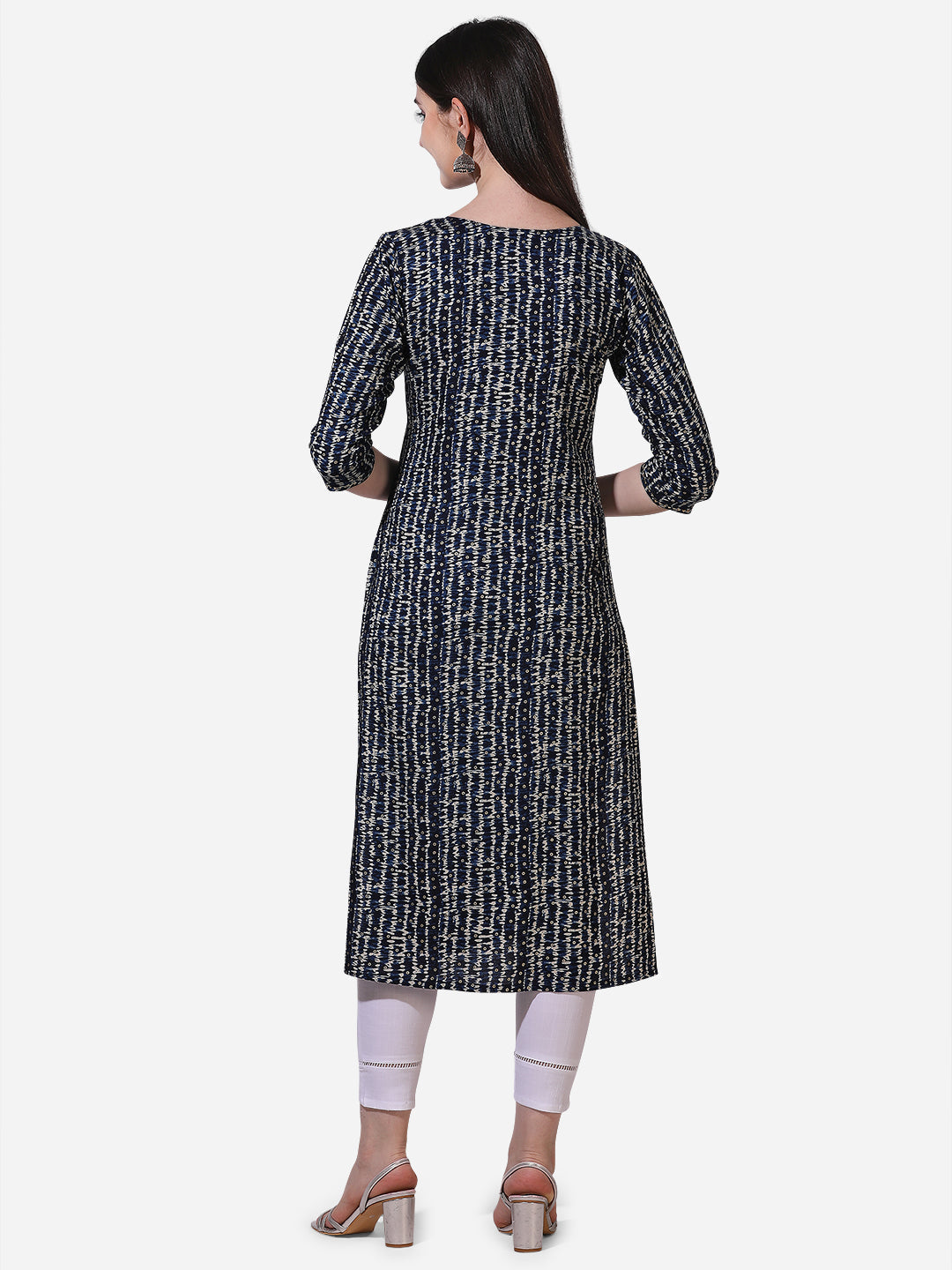 Shibori Printed And Embroidered Kurta, Multicolor - Hiral Fashion | Grocsy