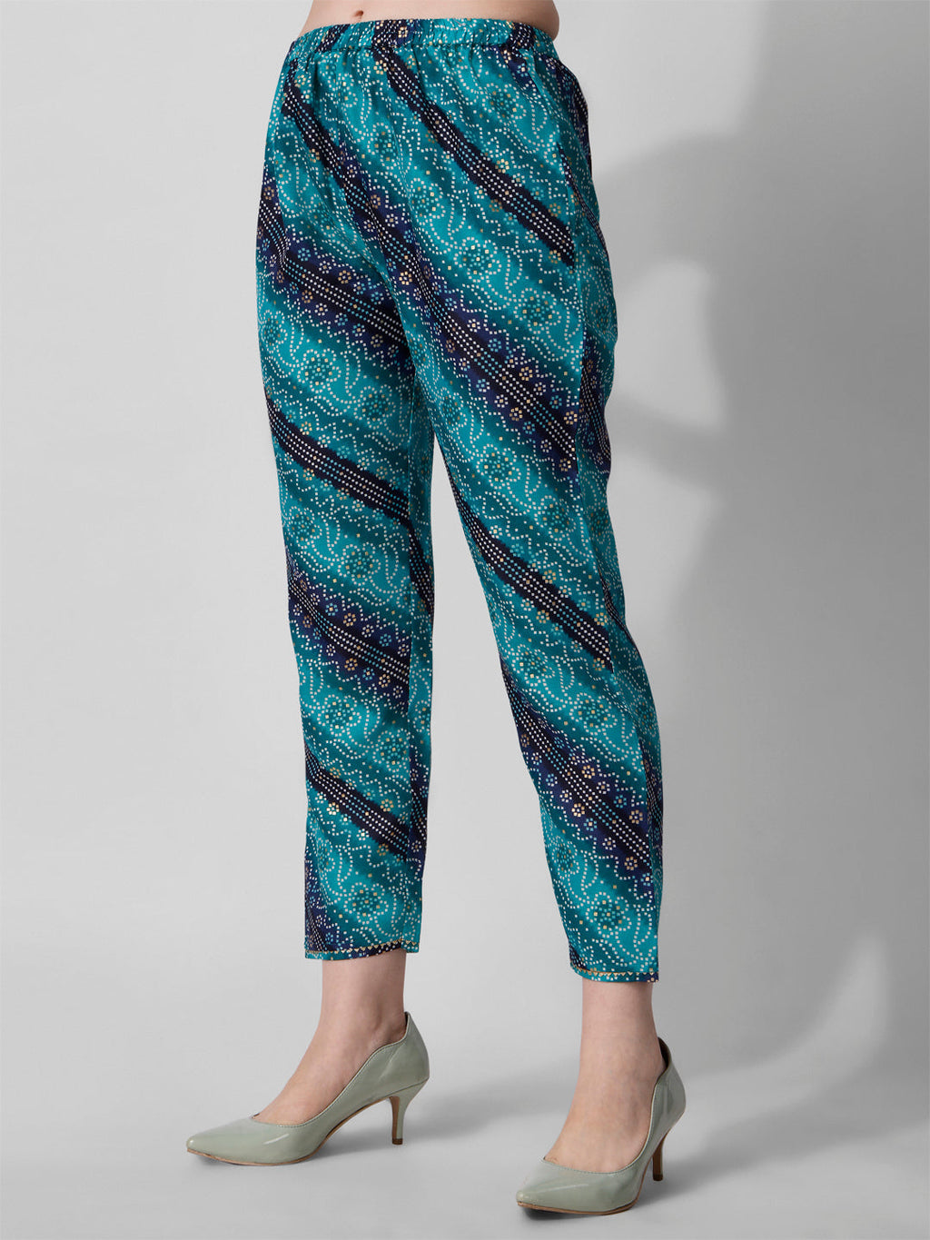 Embroidered & Printed Kurta With Pant And Dupatta Set, Multicolor - Hiral Fashion | Grocsy
