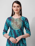 Embroidered & Printed Kurta With Pant And Dupatta Set, Multicolor - Hiral Fashion | Grocsy