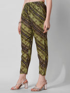 Green Printed Straight Cut Kurta With Cotton Pant Set, Multicolor - Hiral Fashion | Grocsy