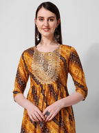 Embroidered & Printed Kurta With Pant And Dupatta Set, Multicolor - Hiral Fashion | Grocsy