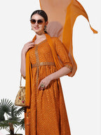 Printed & Embroidered Kurta With Pant & Dupatta Set, Multicolor - Hiral Fashion | Grocsy