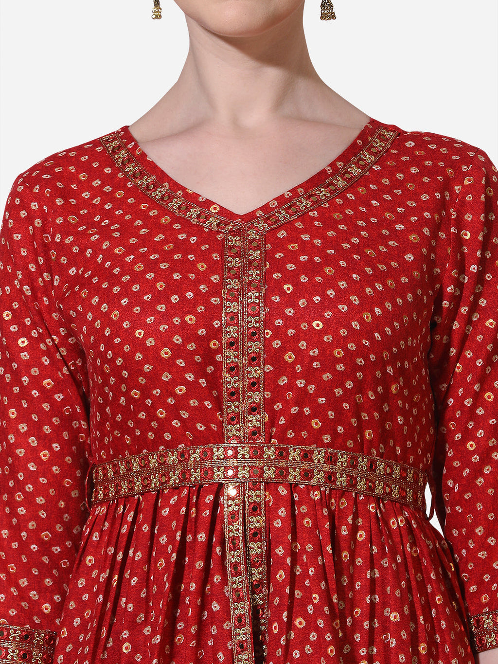 Printed & Embroidered Kurta With Pant & Dupatta Set, Multicolor - Hiral Fashion | Grocsy