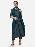 Embroidered Kurta With Pant And Dupatta Set, Multicolor - Hiral Fashion | Grocsy