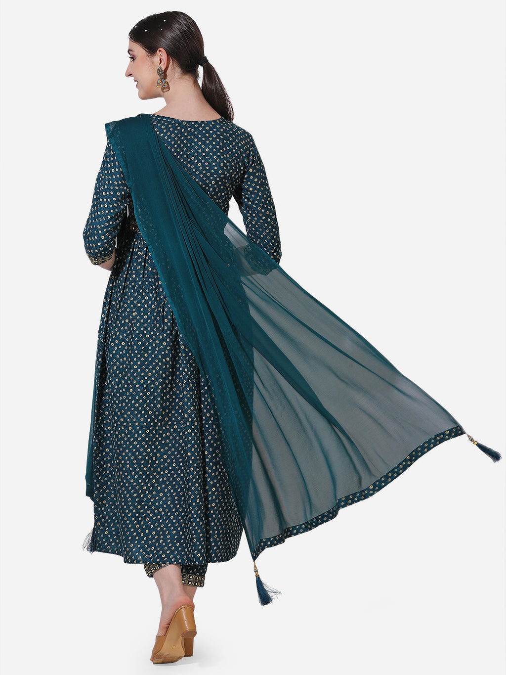 Embroidered Kurta With Pant And Dupatta Set, Multicolor - Hiral Fashion | Grocsy