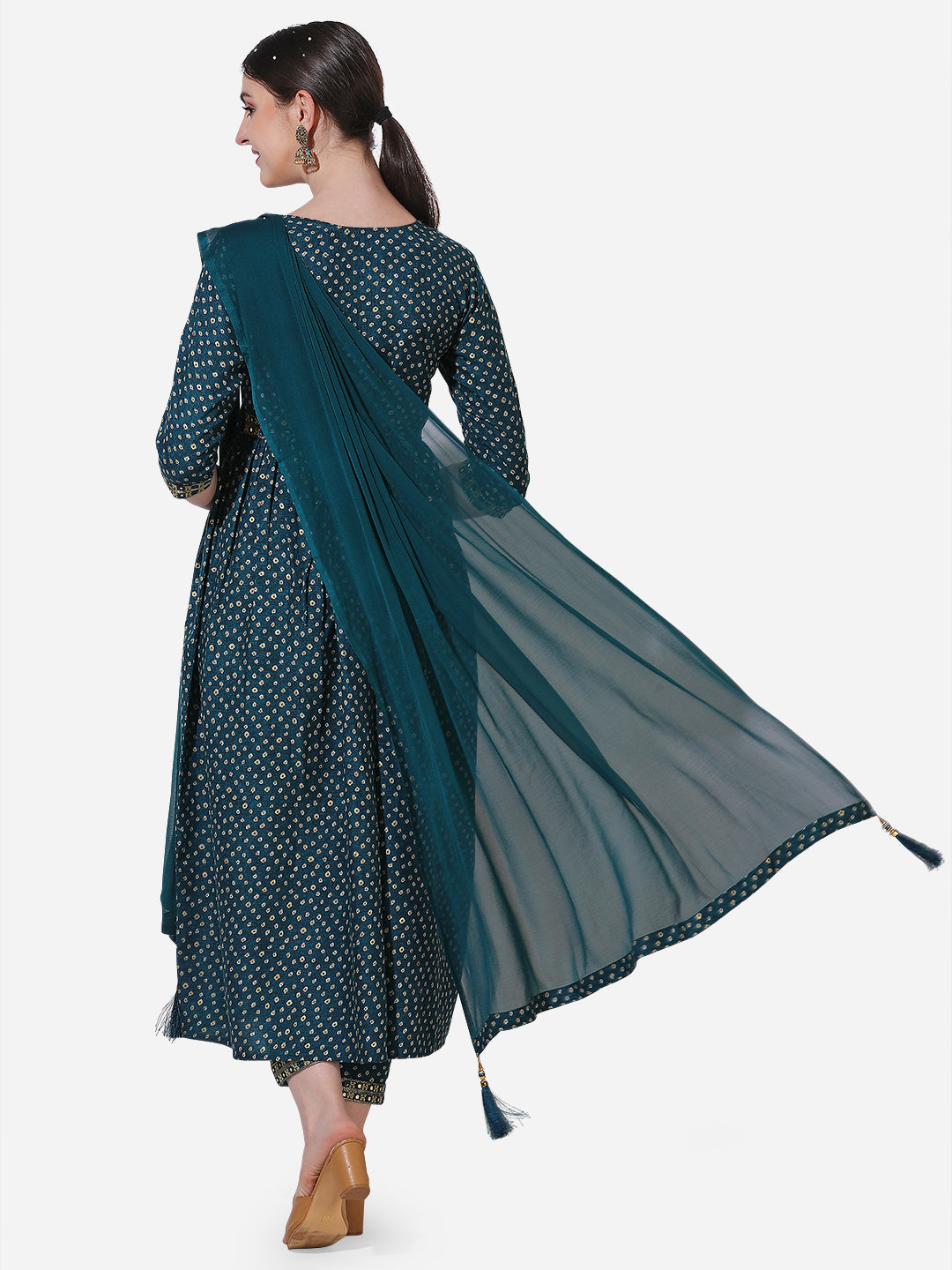 Embroidered Kurta With Pant And Dupatta Set, Multicolor - Hiral Fashion | Grocsy