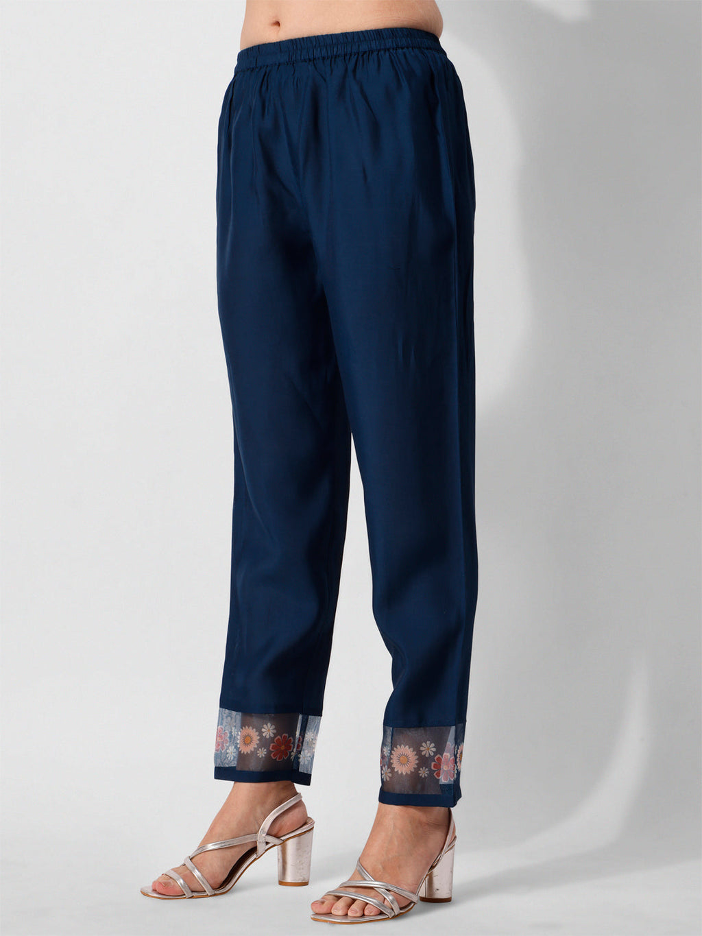Embroidered Blue Kurta With Pant And Printed Dupatta Set, Multicolor - Hiral Fashion | Grocsy