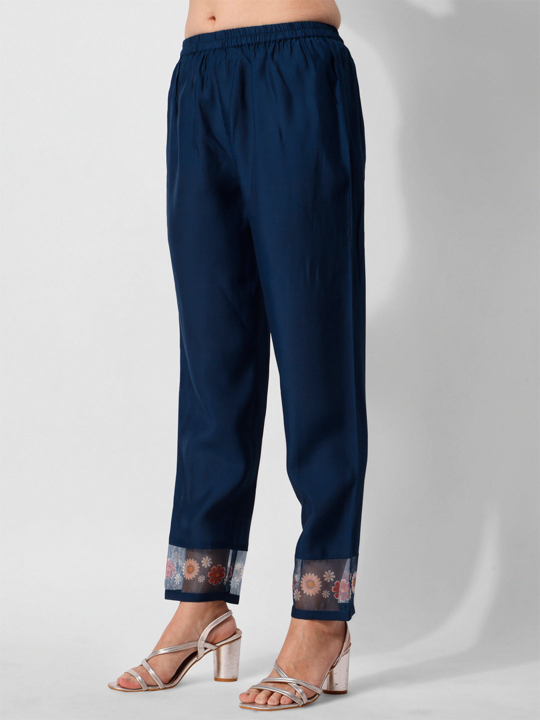 Embroidered Blue Kurta With Pant And Printed Dupatta Set, Multicolor - Hiral Fashion | Grocsy