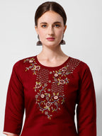Embroidered Kurta With Pant And Printed Dupattaset, Multicolor - Hiral Fashion | Grocsy