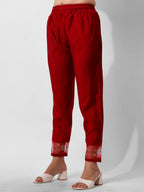 Embroidered Kurta With Pant And Printed Dupatta Set, Multicolor - Hiral Fashion | Grocsy