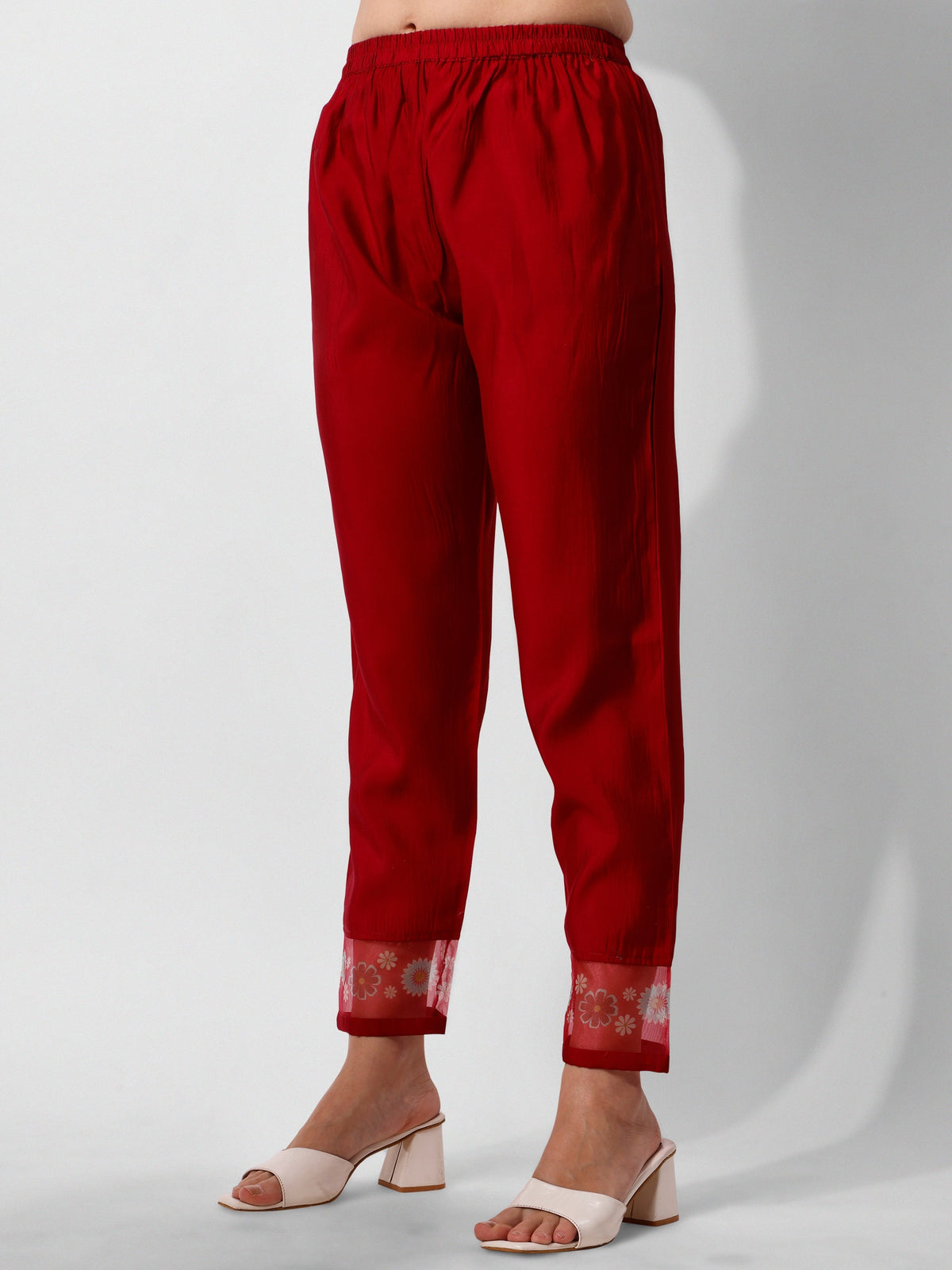 Embroidered Kurta With Pant And Printed Dupatta Set, Multicolor - Hiral Fashion | Grocsy