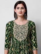 Nayra Cut Printed And Embroidered Kurta With Pant & Dupatta Set, Multicolor - Hiral Fashion | Grocsy