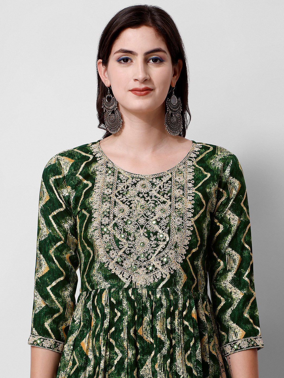 Nayra Cut Printed And Embroidered Kurta With Pant & Dupatta Set, Multicolor - Hiral Fashion | Grocsy