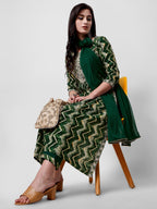 Nayra Cut Printed And Embroidered Kurta With Pant & Dupatta Set, Multicolor - Hiral Fashion | Grocsy