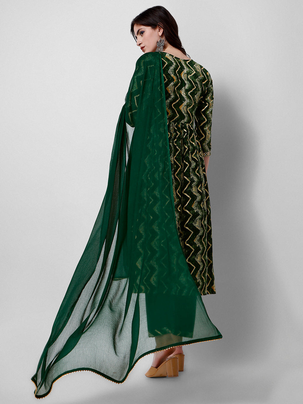 Nayra Cut Printed And Embroidered Kurta With Pant & Dupatta Set, Multicolor - Hiral Fashion | Grocsy