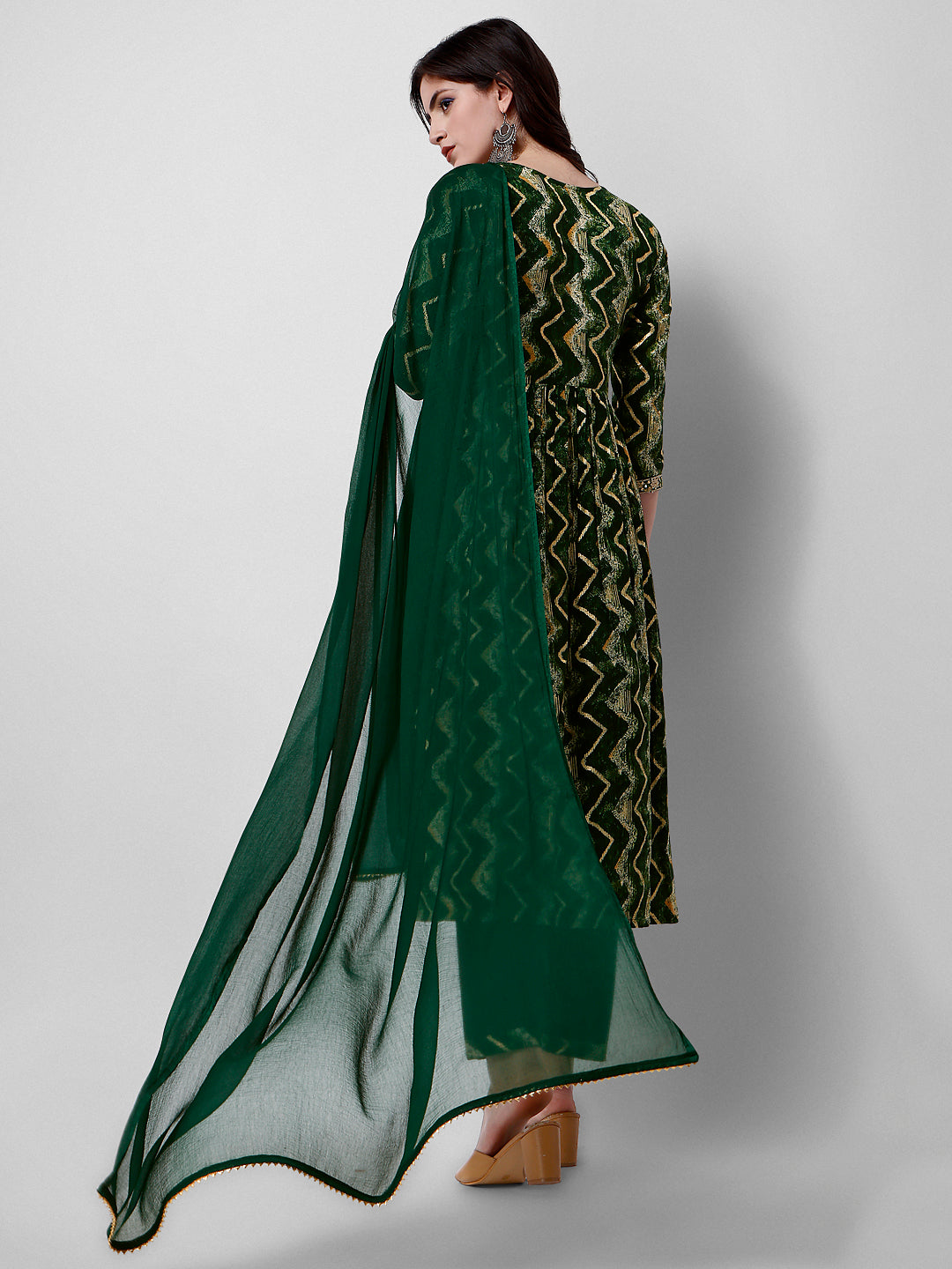 Nayra Cut Printed And Embroidered Kurta With Pant & Dupatta Set, Multicolor - Hiral Fashion | Grocsy