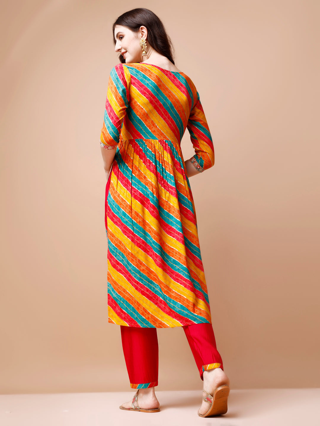 Nyra Cut Embroidered Multi Coloured Kurta With Pant & Dupatta, Multicolor - Hiral Fashion | Grocsy