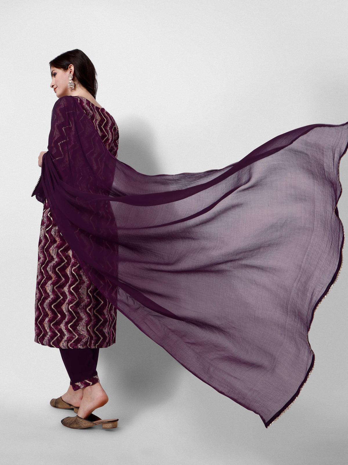 Nayra Cut Printed And Embroidered Kurta With Pant & Dupatta Set, Multicolor - Hiral Fashion | Grocsy