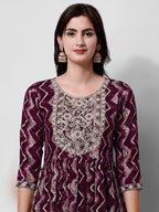 Nayra Cut Printed And Embroidered Kurta With Pant & Dupatta Set, Multicolor - Hiral Fashion | Grocsy