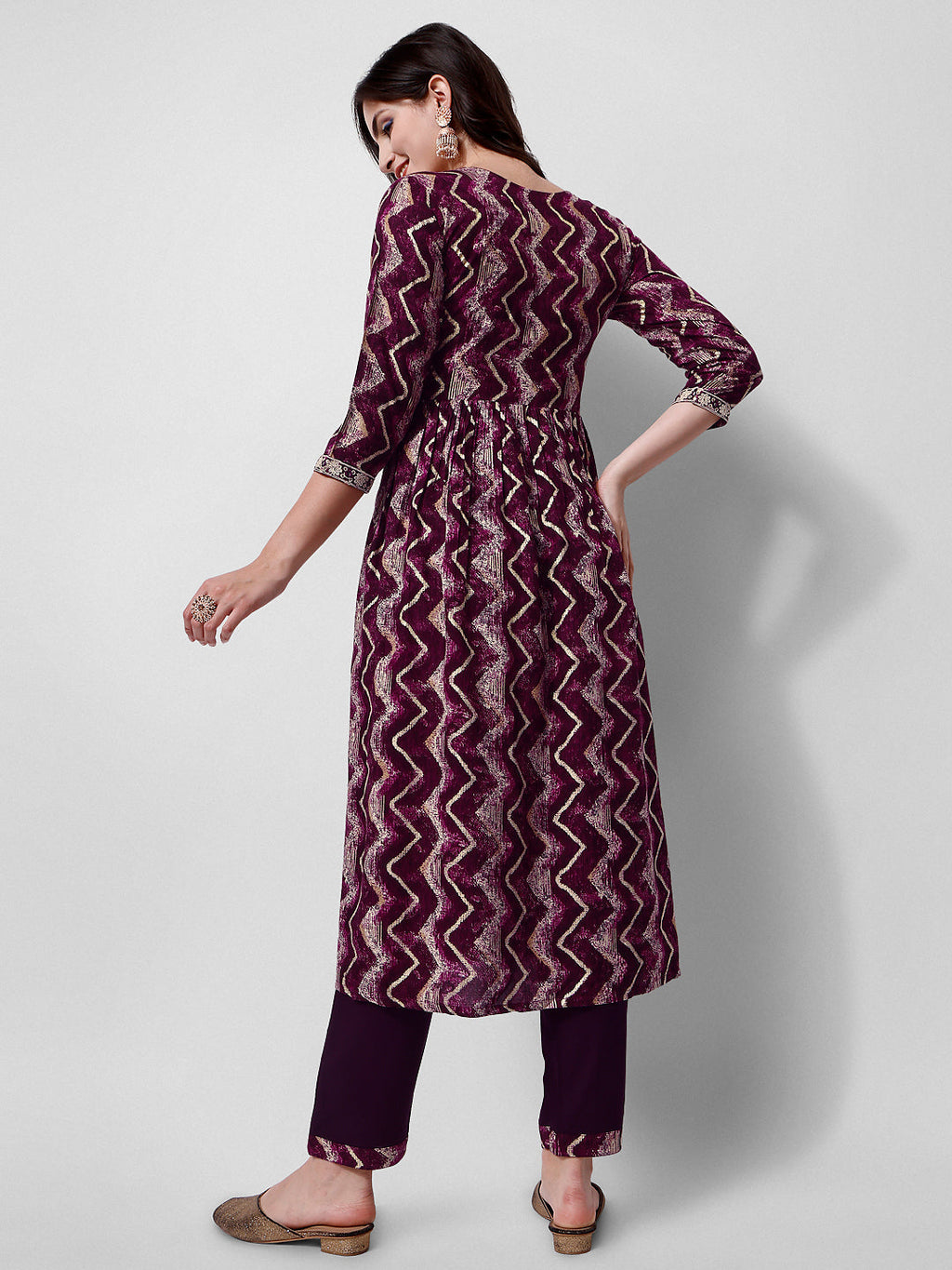 Nayra Cut Printed And Embroidered Kurta With Pant & Dupatta Set, Multicolor - Hiral Fashion | Grocsy